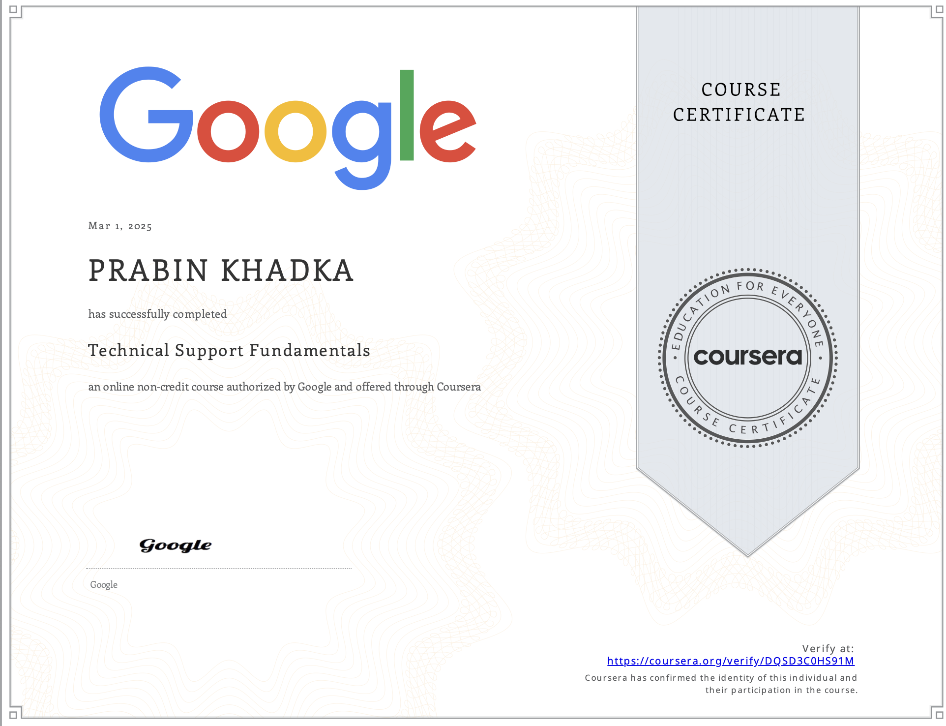 Google IT Support Fundamentals